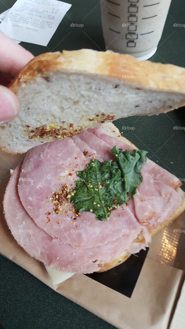 Ham salad sandwich thanks Starbucks haha.