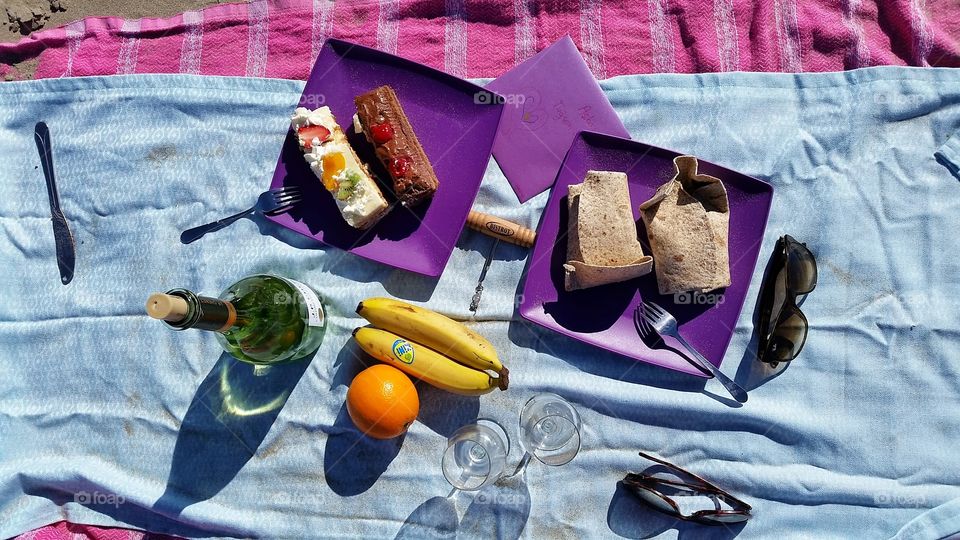 picnic on a beach