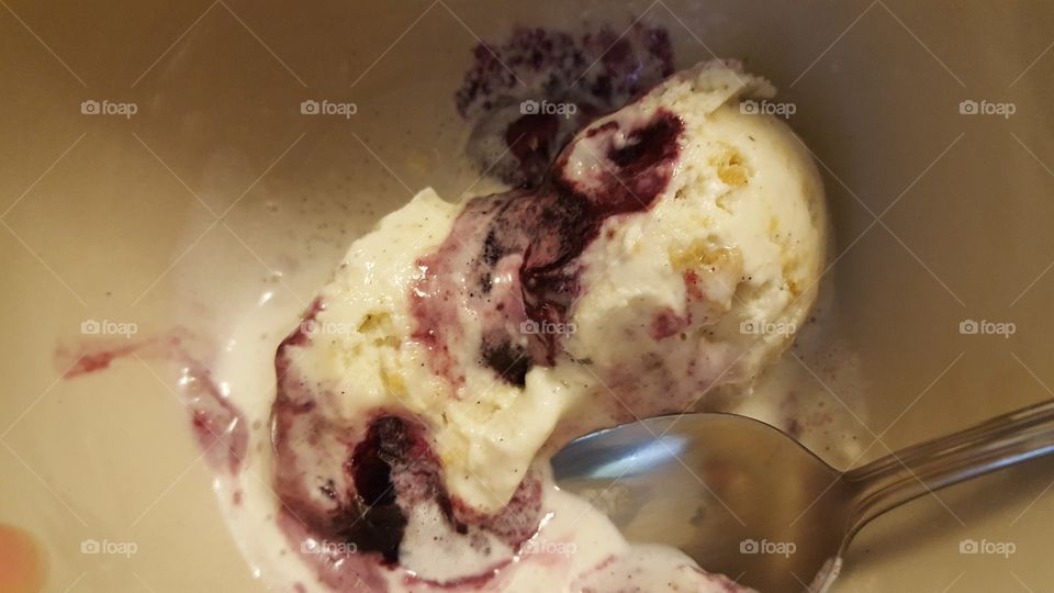 Berry swirl in ice cream