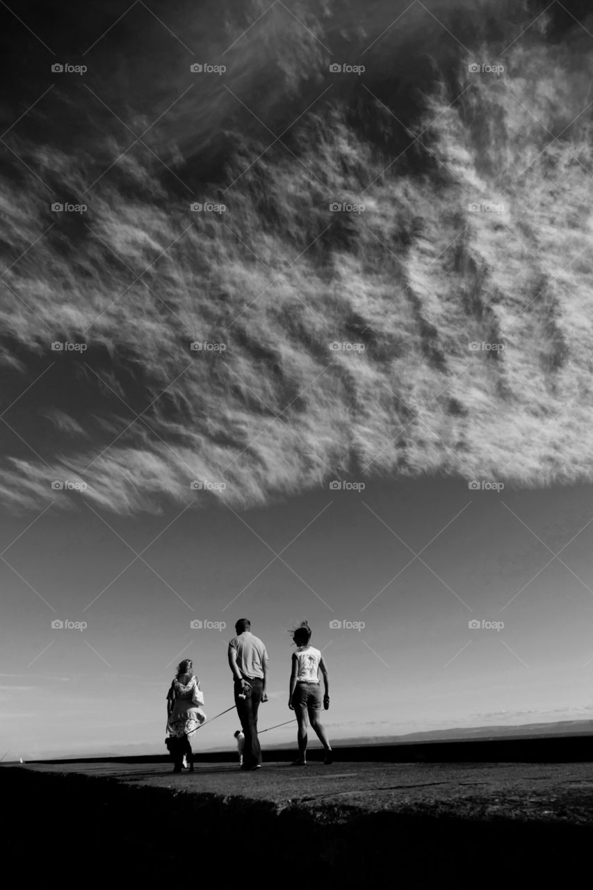 Monochrome, People, Beach, Ocean, Adult