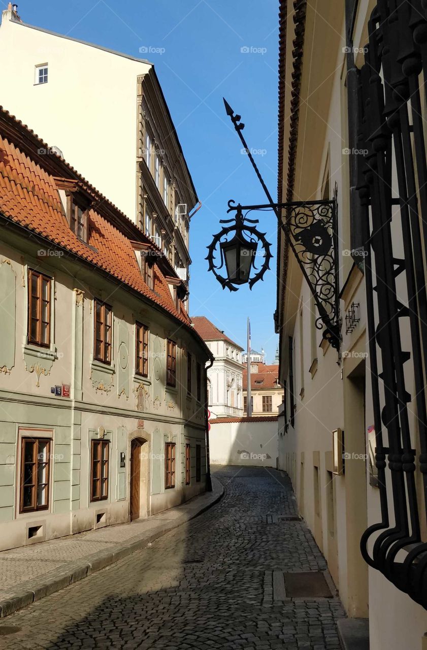 Narrow street in Prague