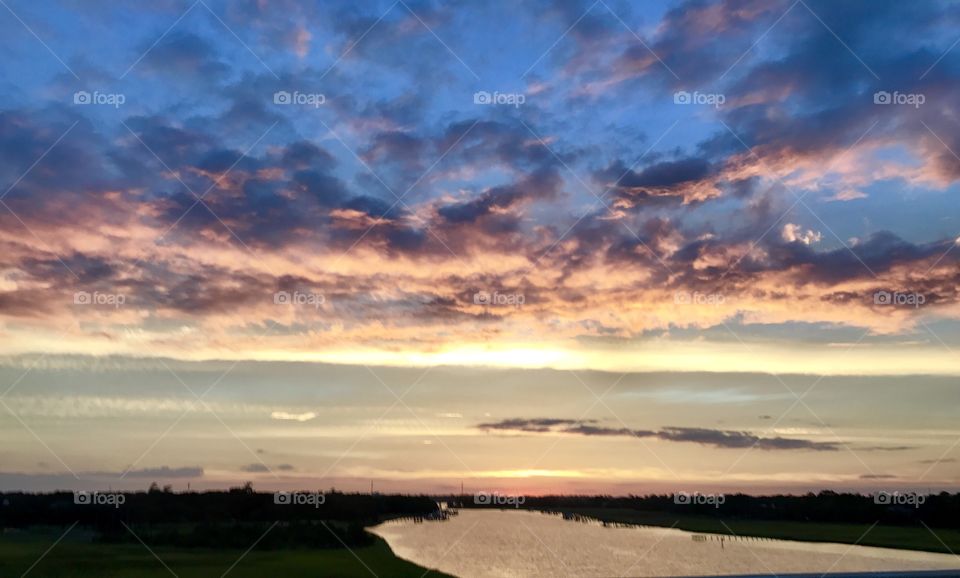 Glorious sunset over the Cut