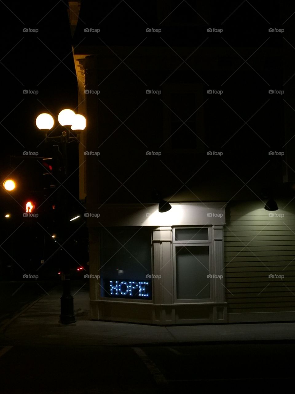 A sign of Hope at Rawlin’s Cross, St. John’s, Newfoundland, Canada.