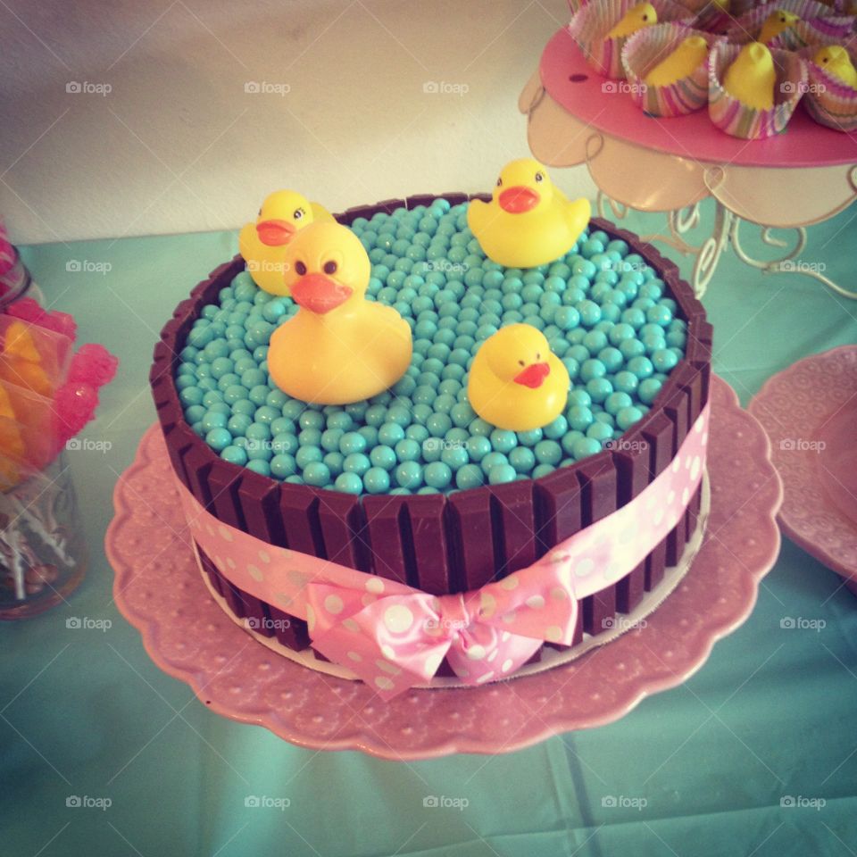 Rubber duck themed cake