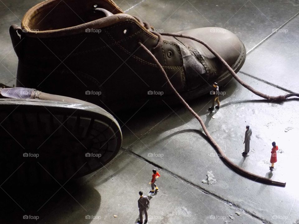 Lilliput world, giant lord's shoes