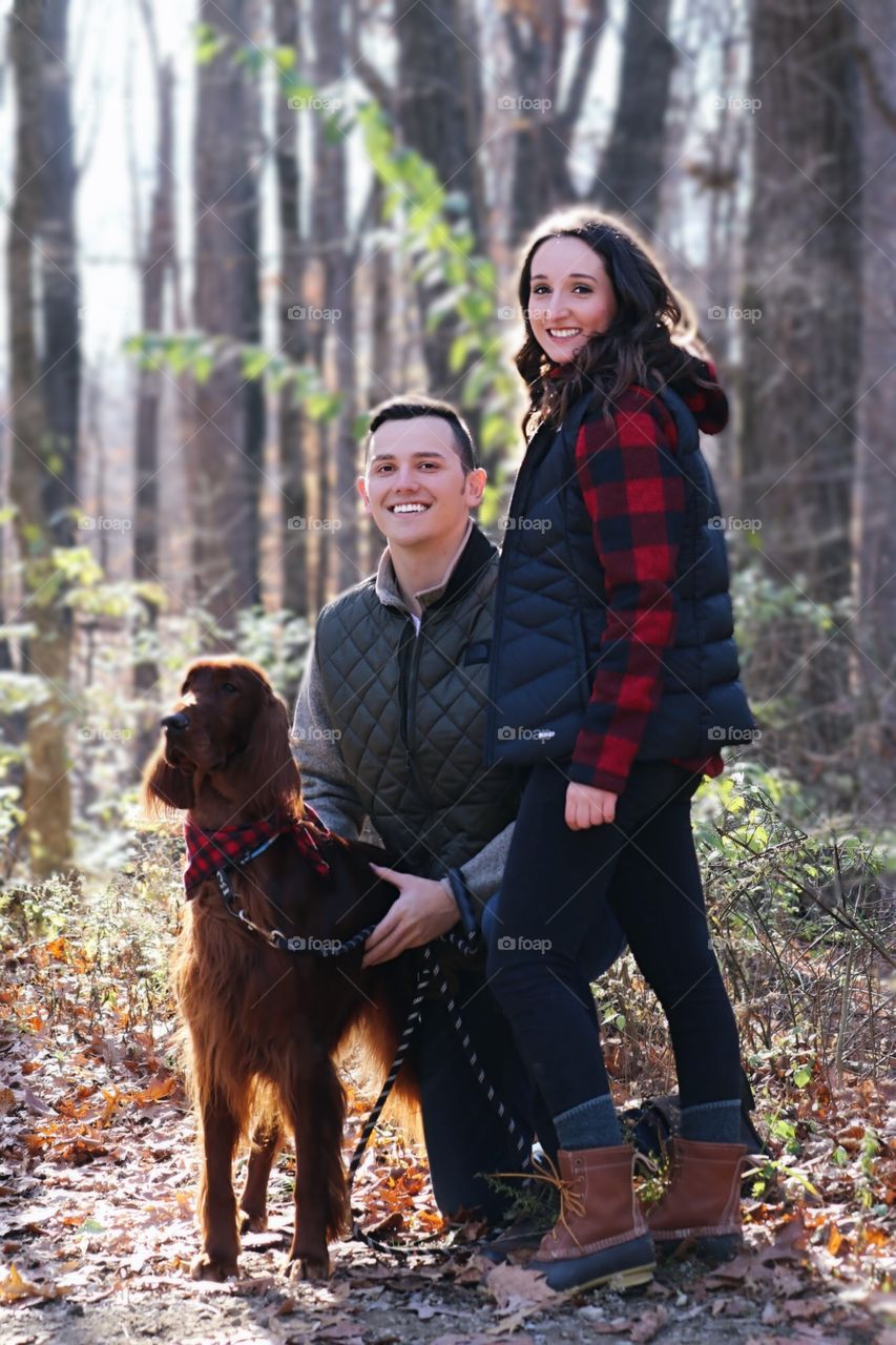 Couple with Irish setter 2