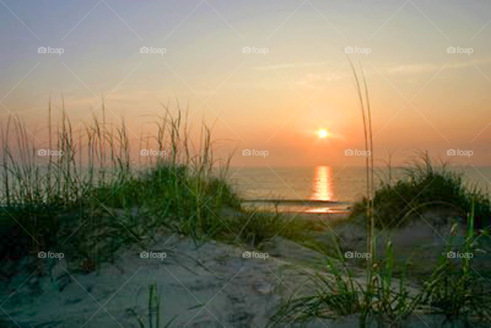OBX Sunrise. sunrise from sand dunes