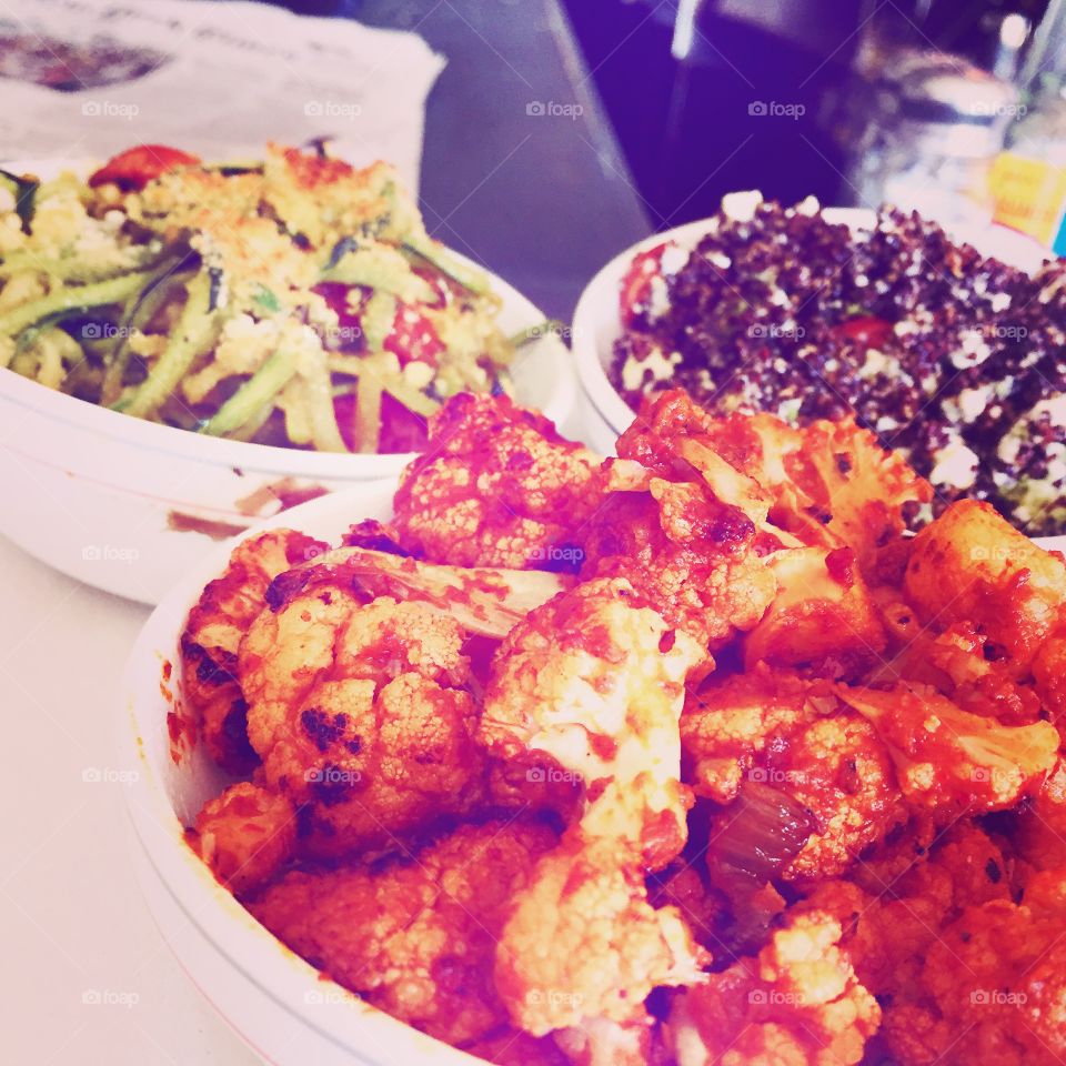 Spaghetti Squash, Crispy Quinoa and Vegan Chorizo Cauliflower! 