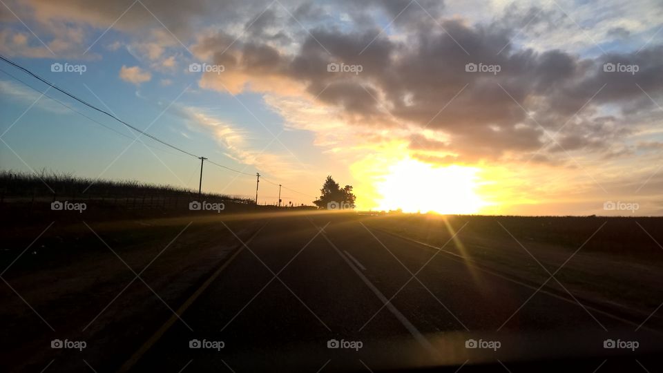 Road, Landscape, Sunset, Light, Sky