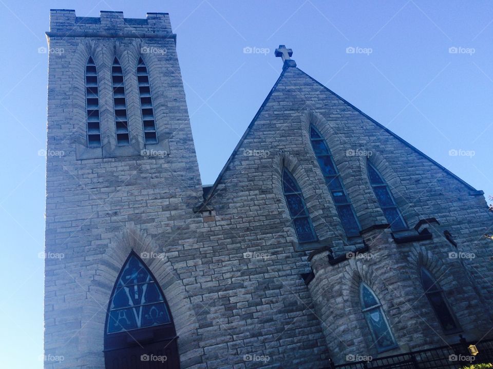 Church near cedar point . Driving around town on the way to cedar point.