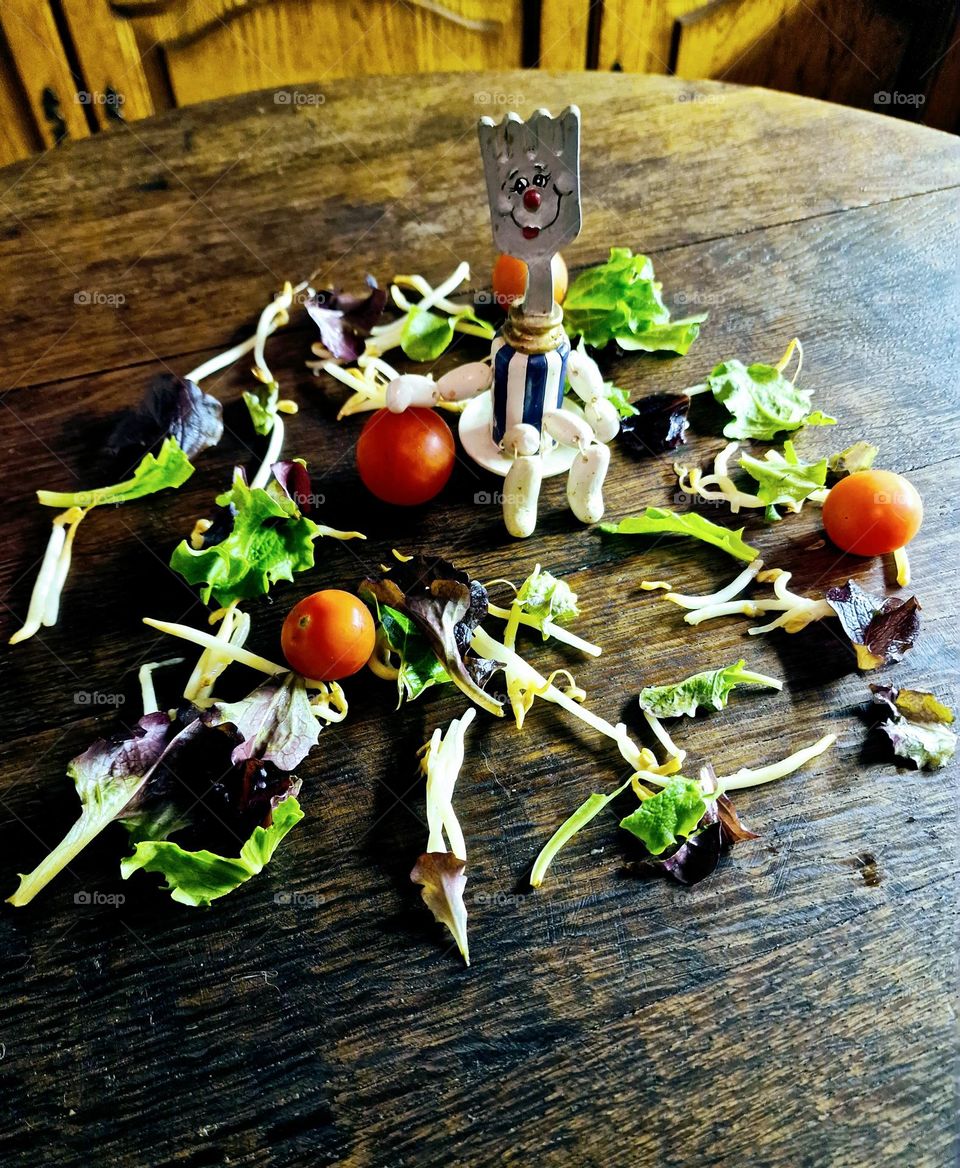 fork decoration with vegetables