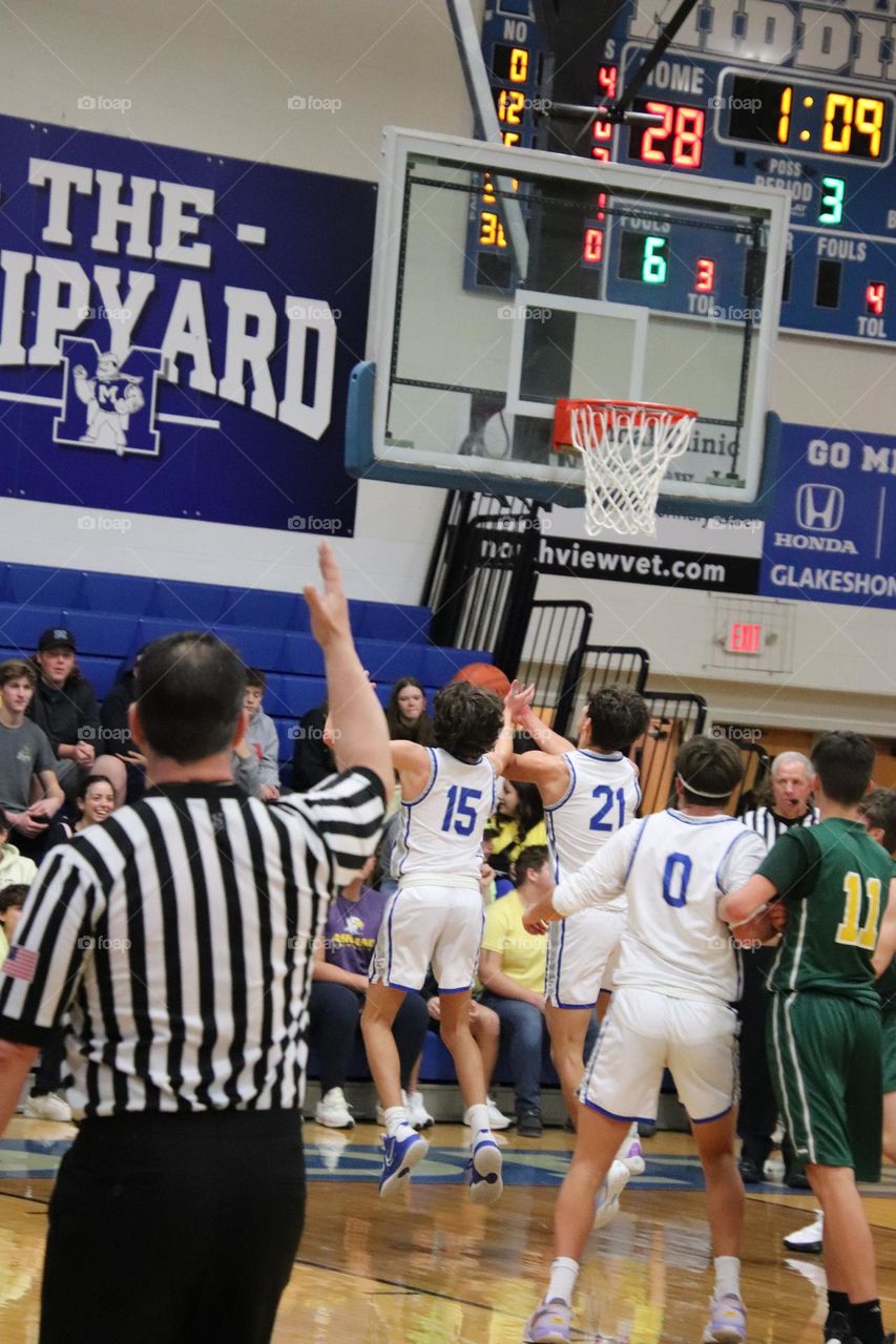 Boys high school basketball game