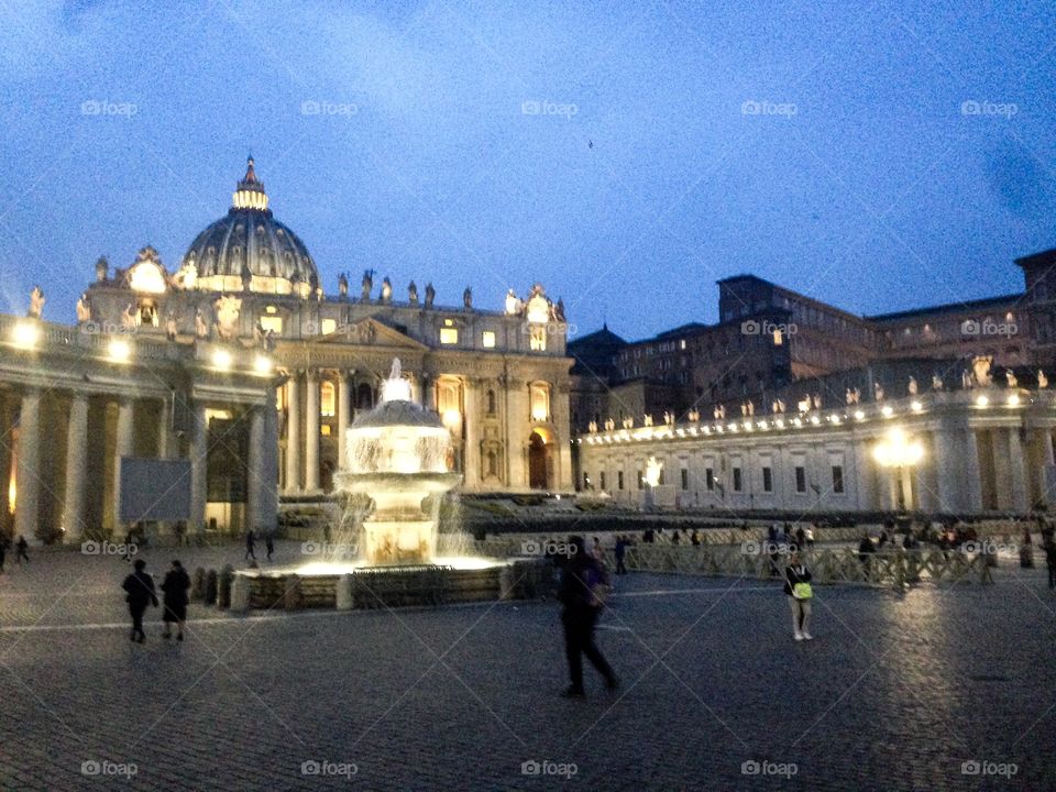 Vatican. The San Peter basilica and square. 