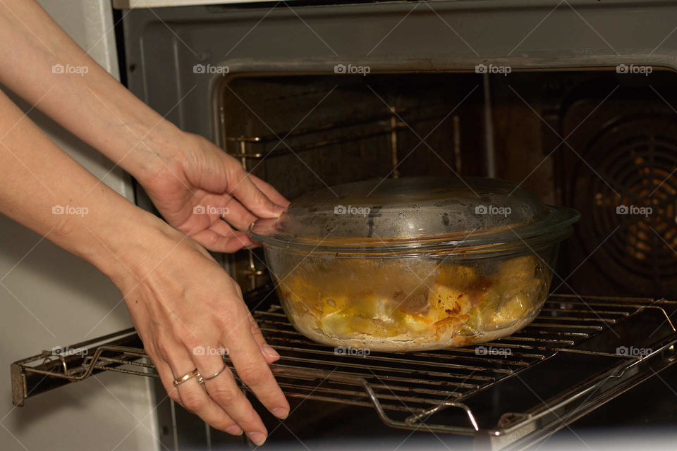 cooking at home in the oven