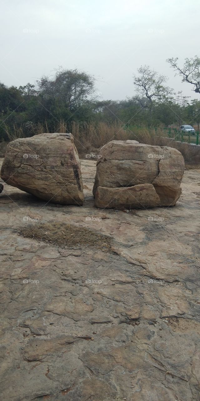 separated rock nature