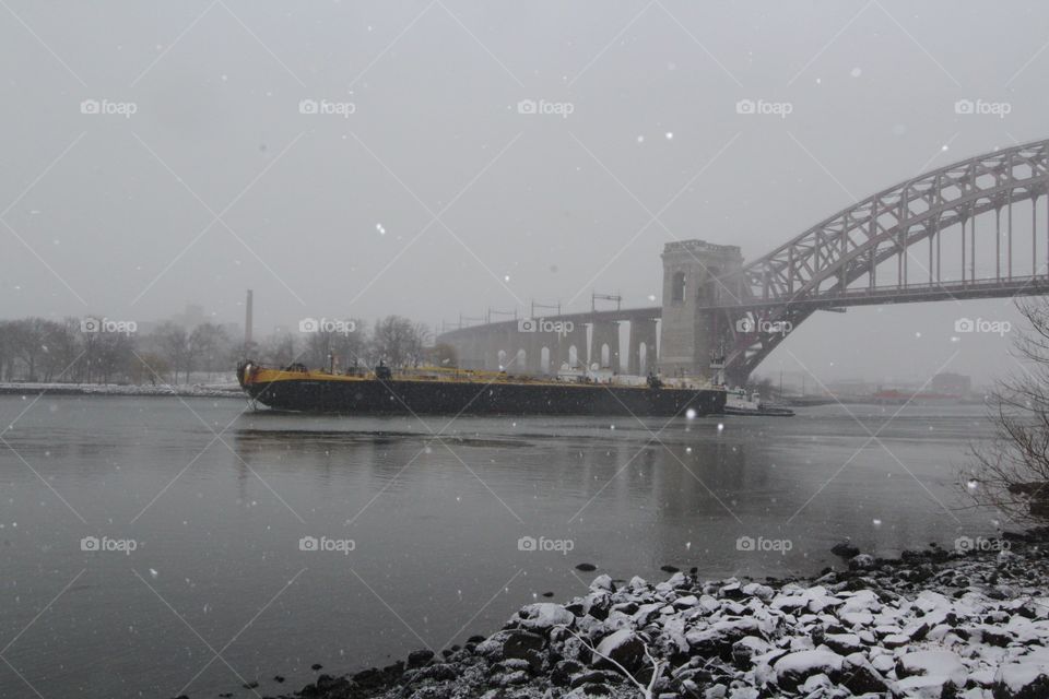 Bridge, River, Water, Vehicle, No Person