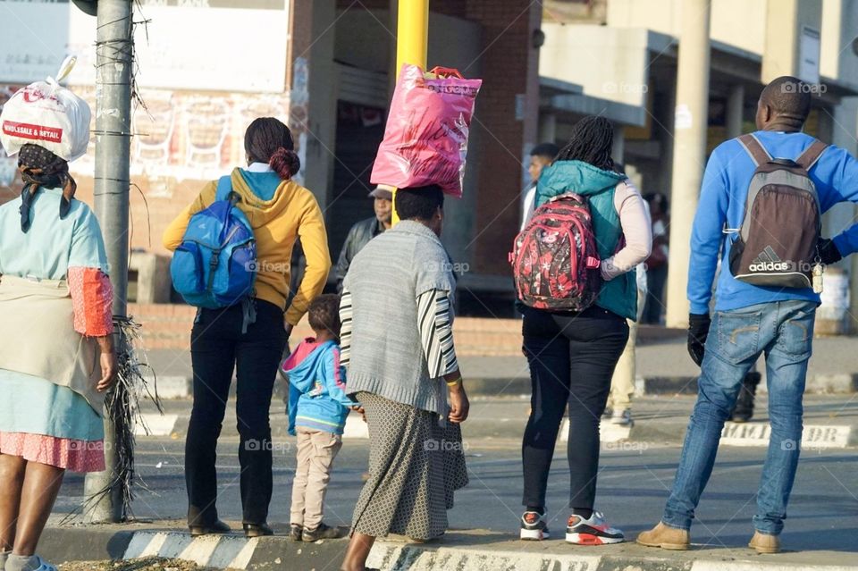 Pedestrians in the Kliptown neighbourhood of Johannesburg, South Africa 