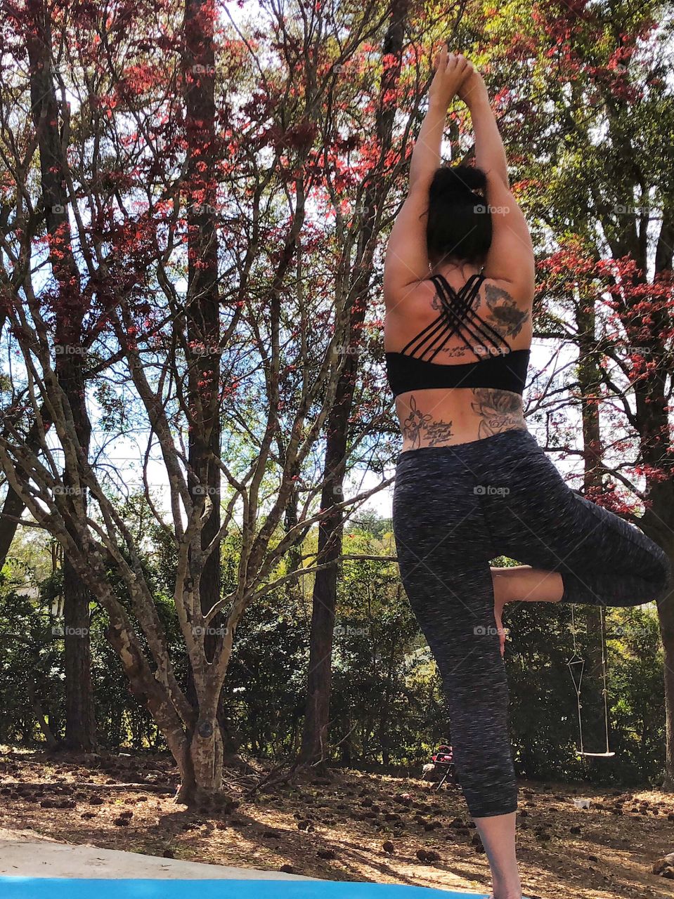 Backyard yoga meditation 