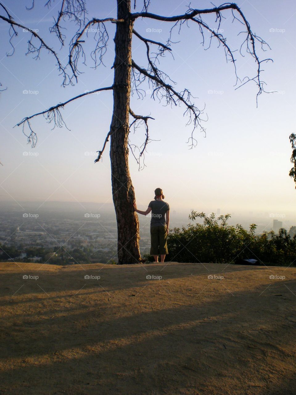 At Griffith Park looking out onto Las Angeles