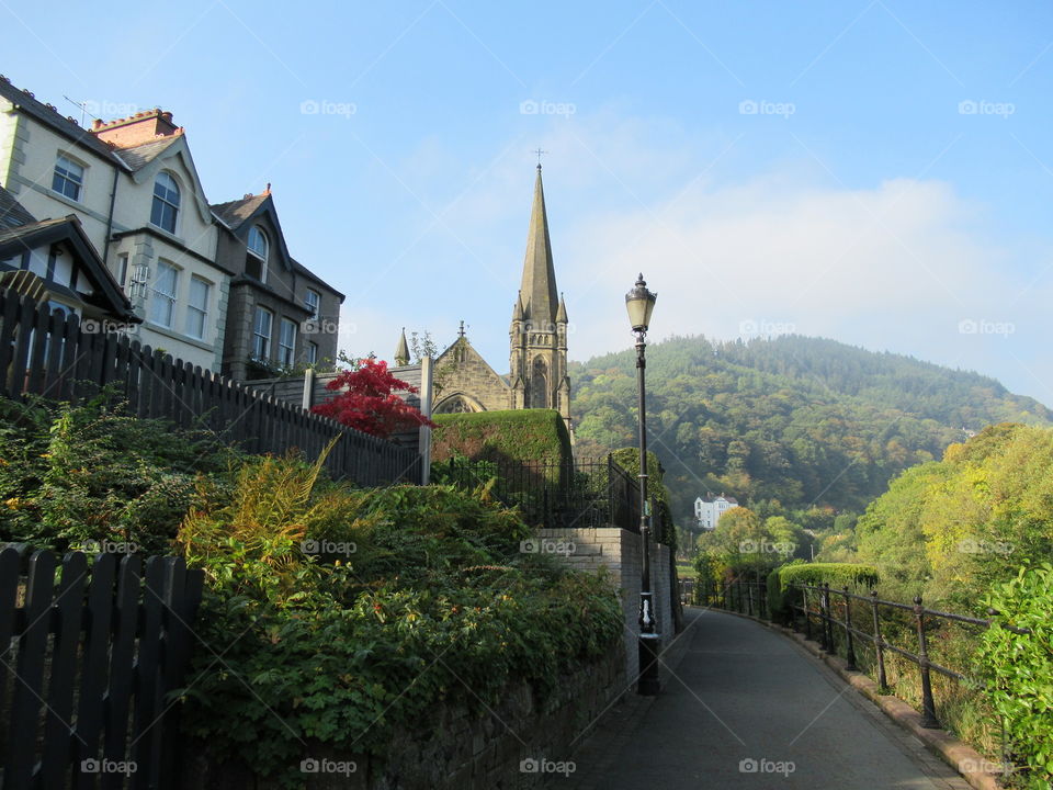 Llangollen next to the river dee