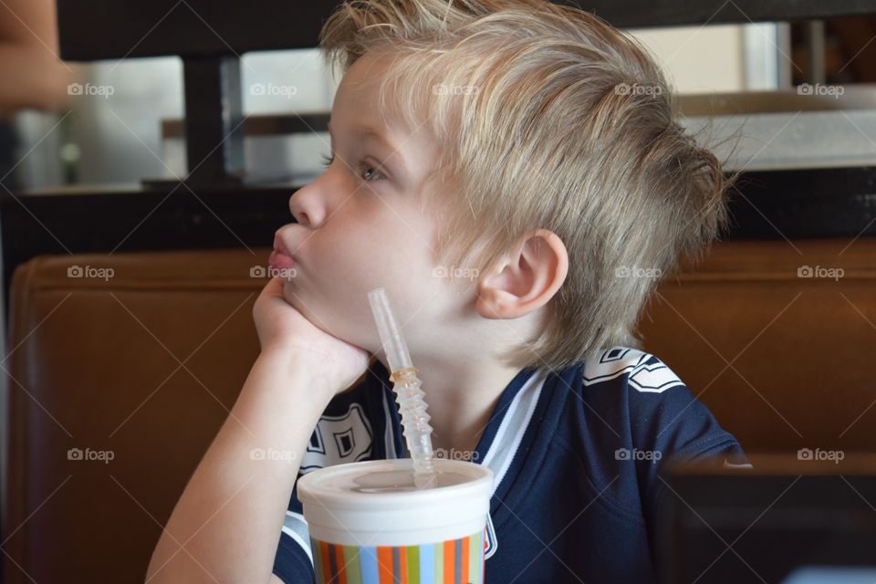 Boy having lunch