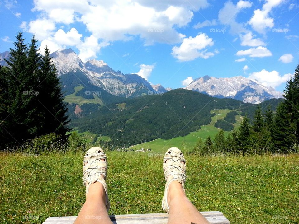 Tired feet in Alps
