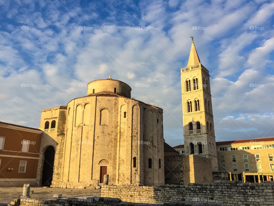 Famous 9th century cathedral in old town Zadar, Croatia