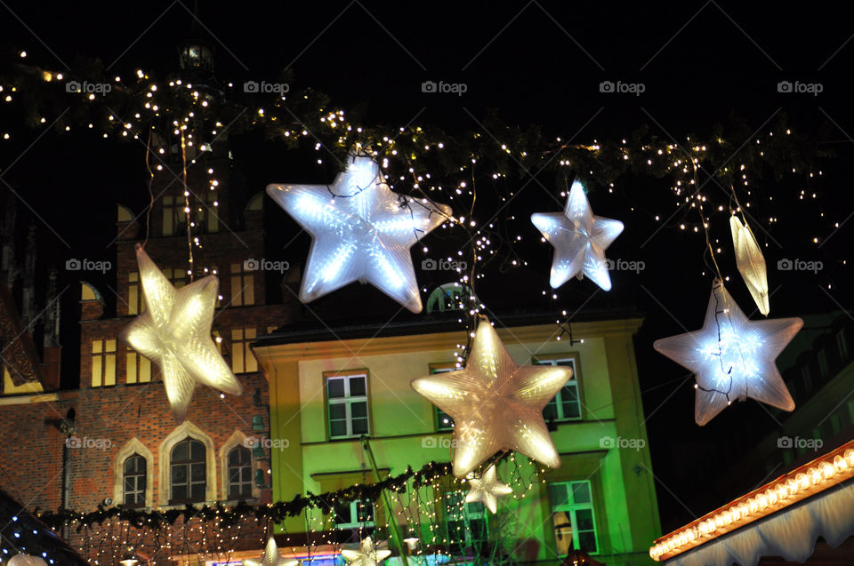 Christmas decoration on Christmas market in Wroclaw, poland