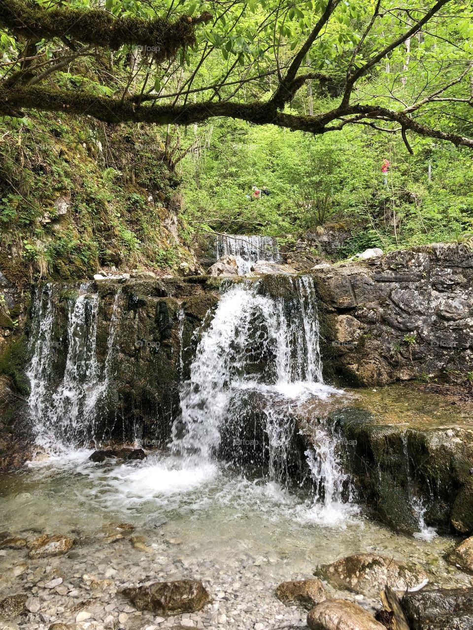 Small mountain waterfall , Austria Alps 