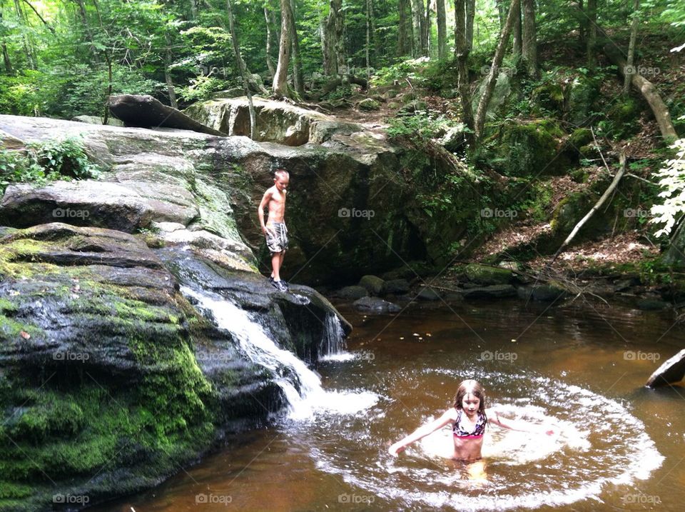Taking a dip at enders falls