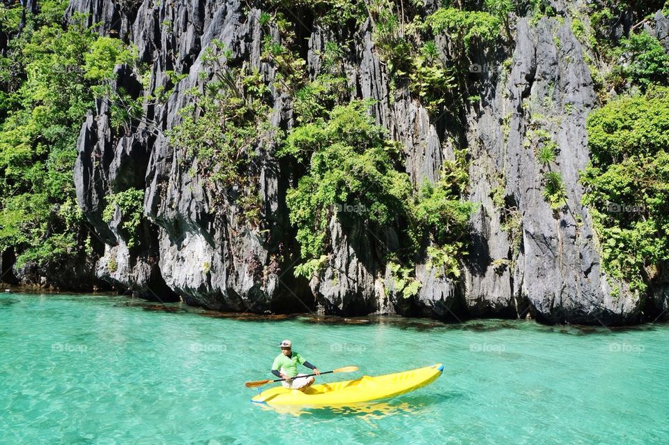 Kayaking in a lagoon