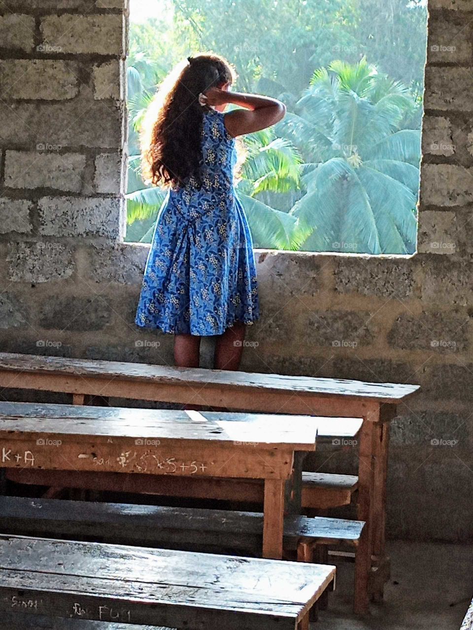 looking through the window