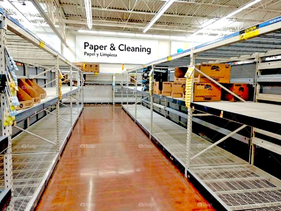 CO-VID 19, Coronavirus, 2020, Empty shelves, Walmart, Douglas, AZ