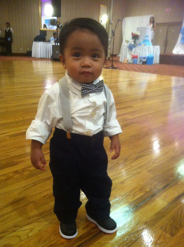 Gq baby. My little boy posing with his suspenders and bow tie 