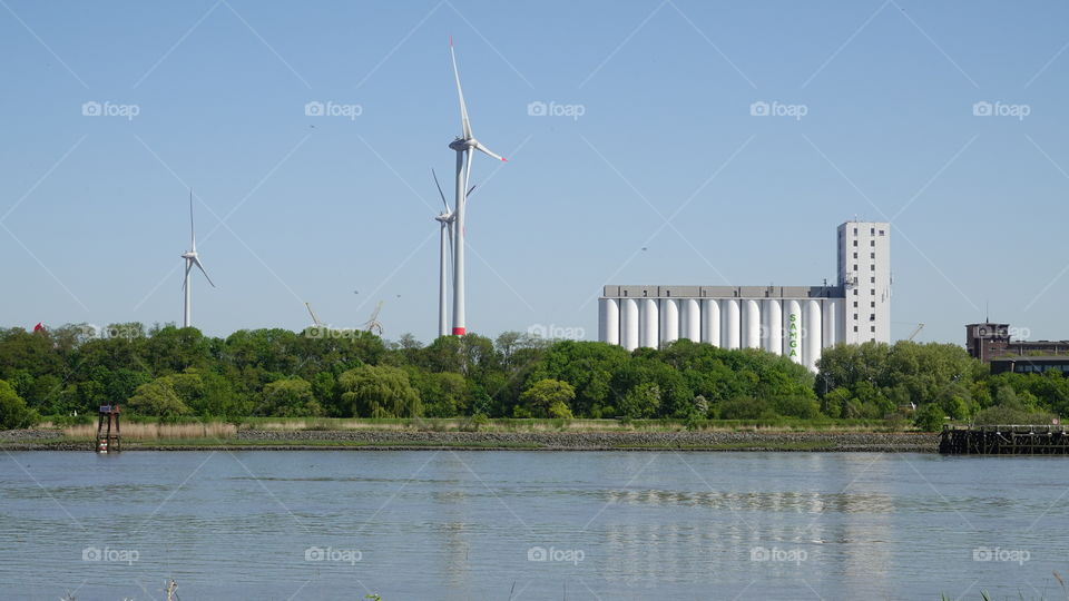 The riverside in Antwerp, Belgium.