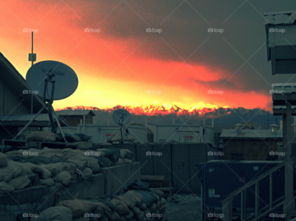 Afghan mountains sunrise