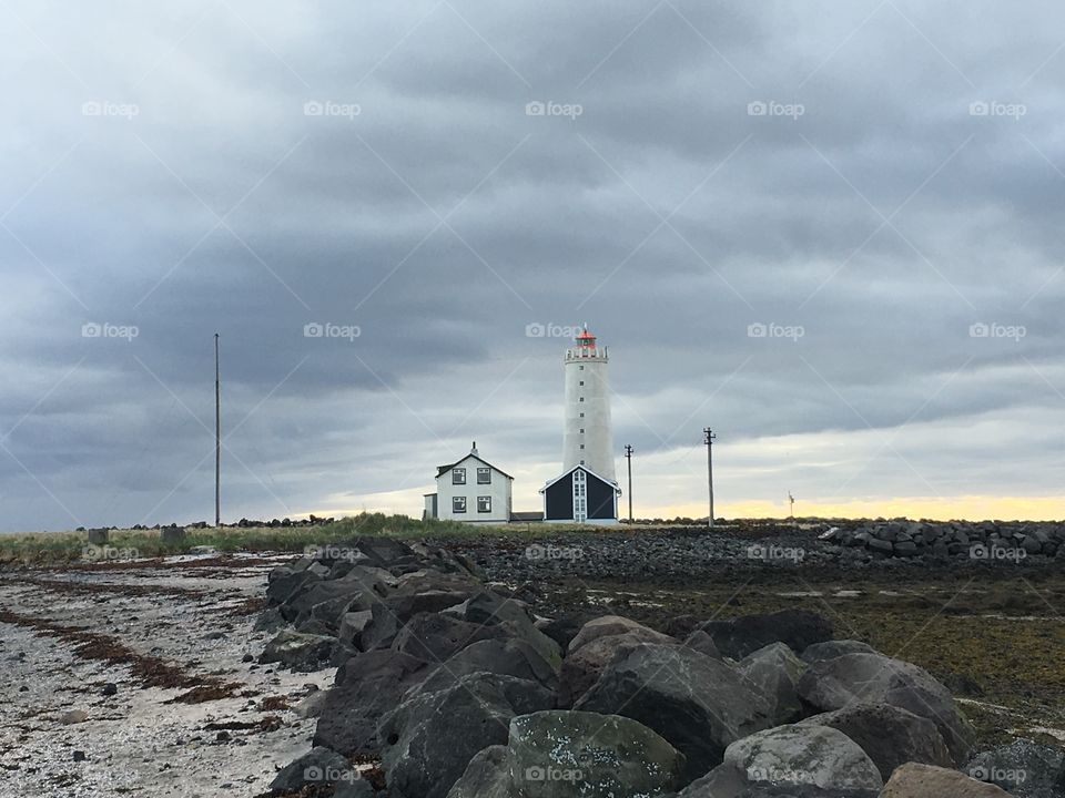 Lighthouse in Reykjavik, Iceland 