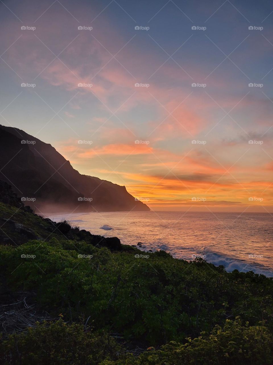 sunset in kauai