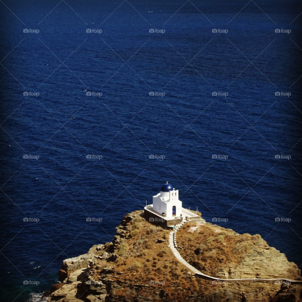 Small church by the sea, in Sifnos island, Greece.