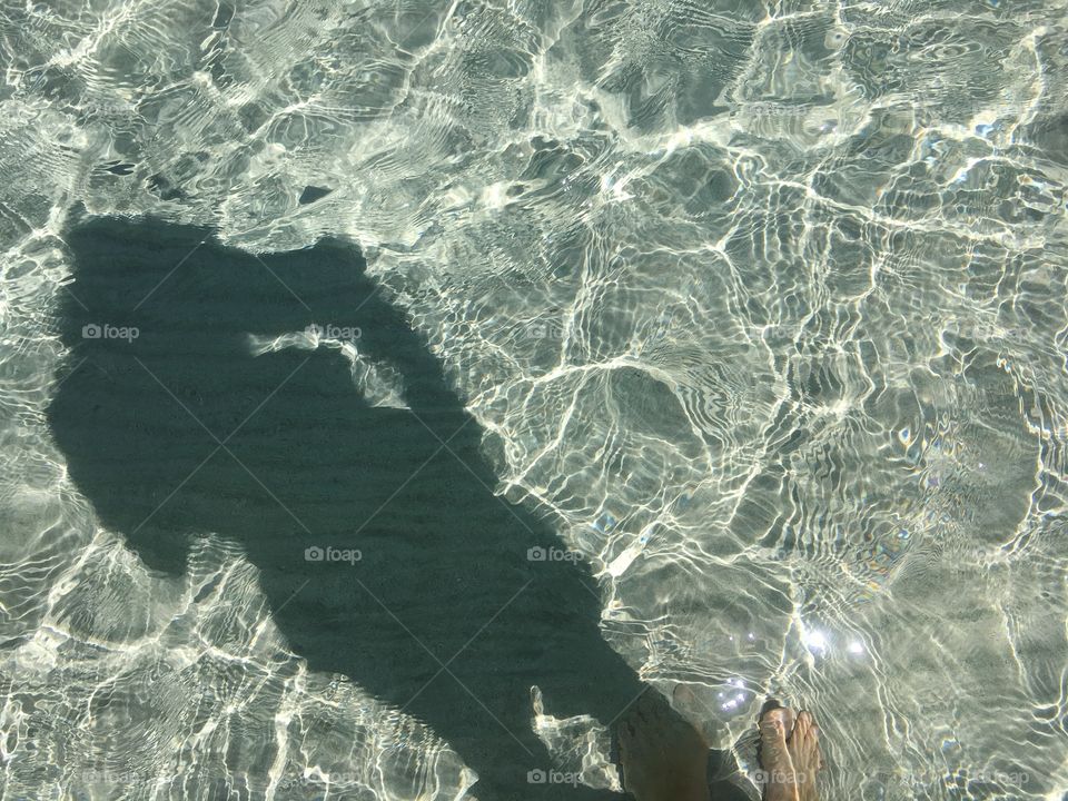 My shadow in this perfectly clean mediterranean water<3