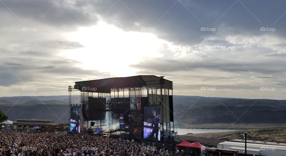 Sasquatch music festival sunset