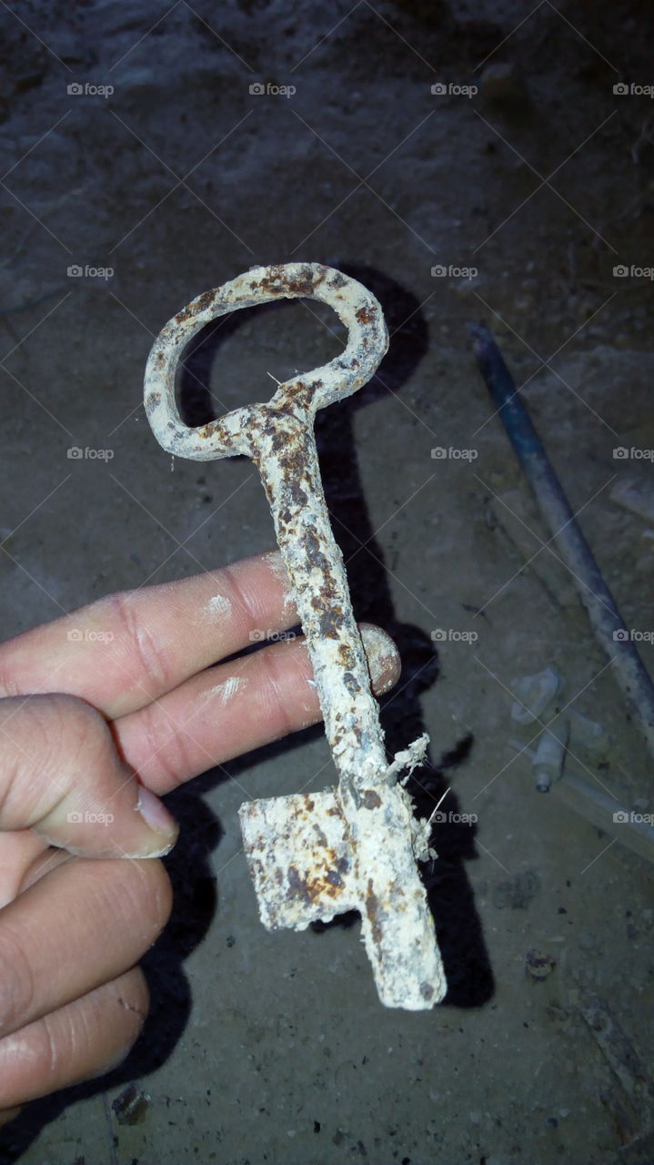 Close-up of a old grunge key