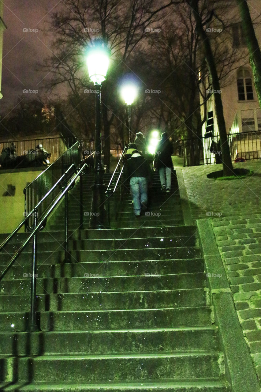 Persons gets on the steps
