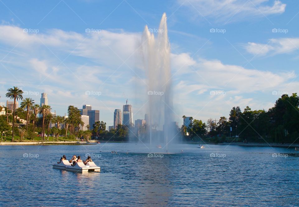 Boating on lake