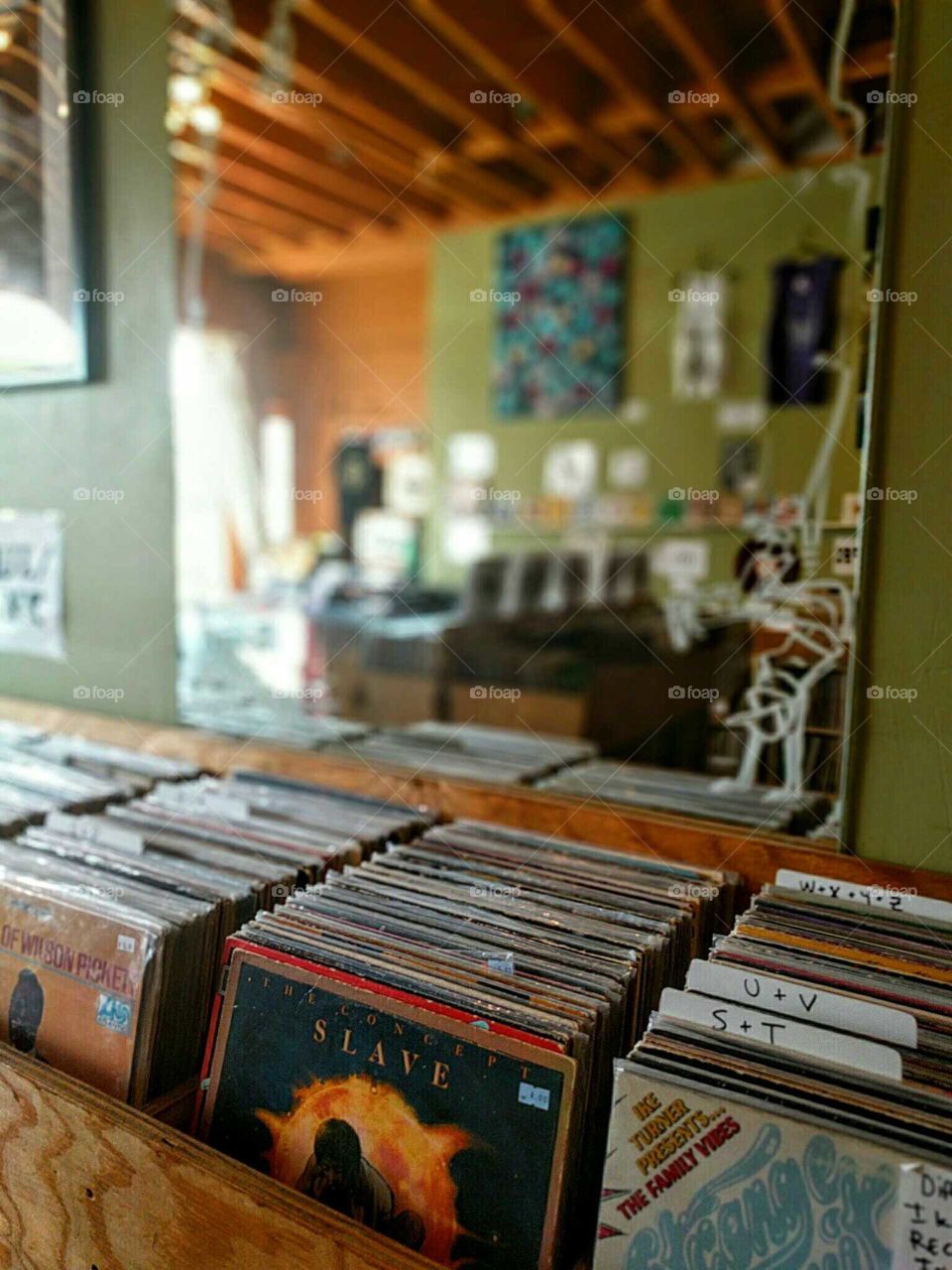 Records for sale in a shop in NOLA