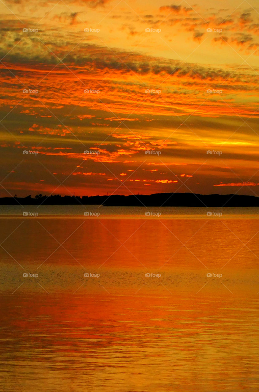 Scenic view of sea during sunset