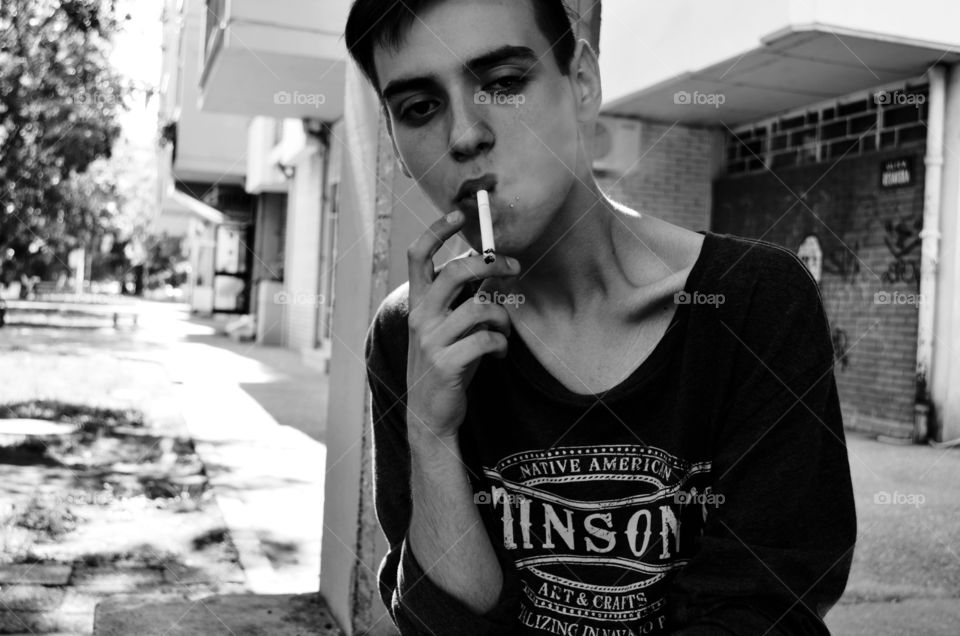 Boy, smoking