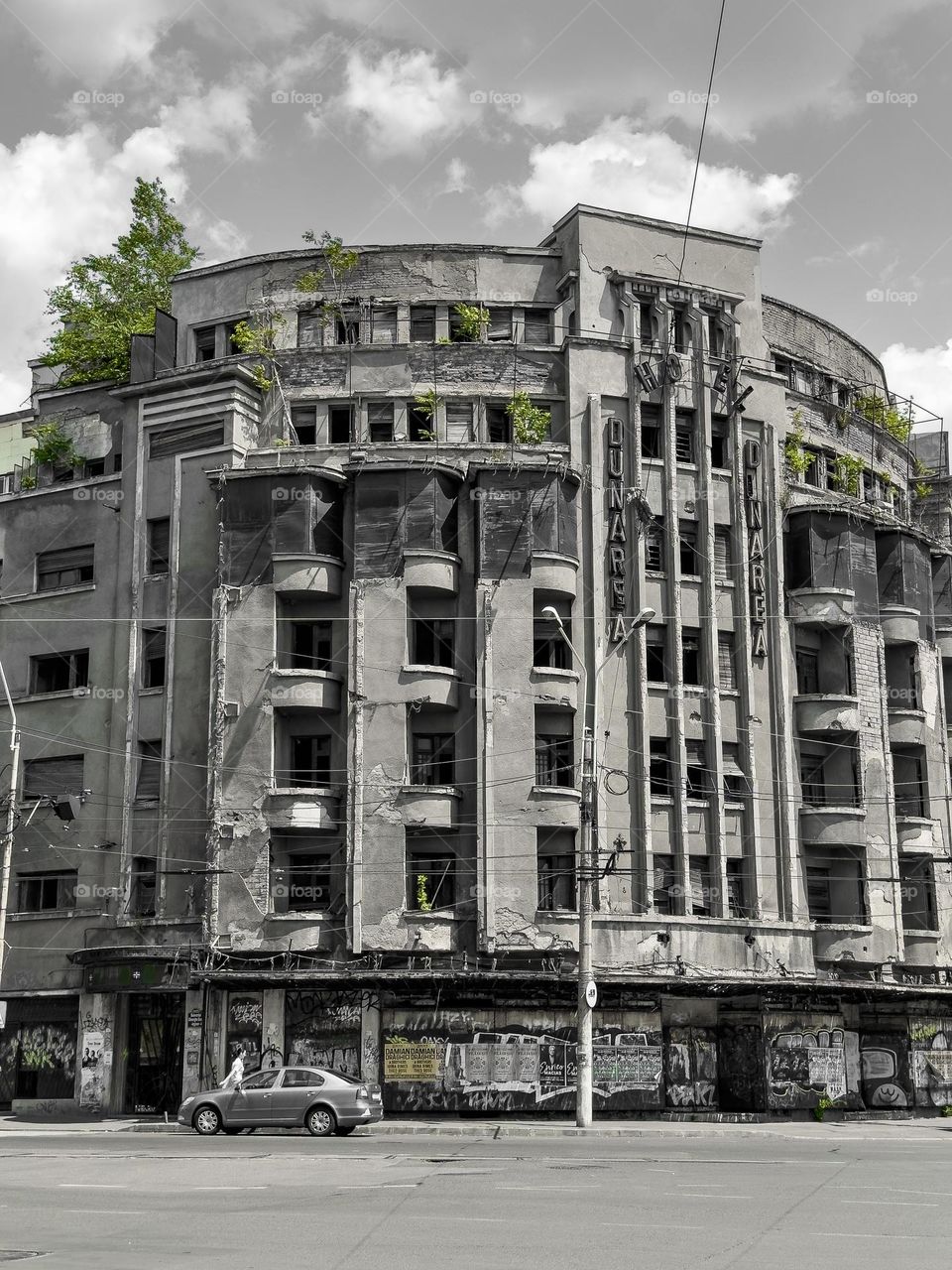 The ruins of an old hotel