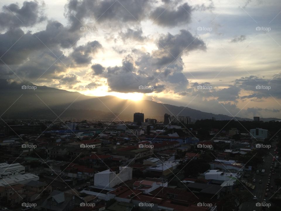 San José at dusk, Costa Rica