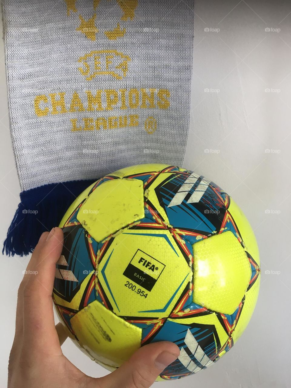 Soccer ball and scarf